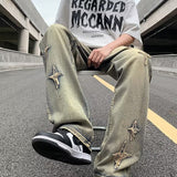Mens Fashion Jeans Pant Zipper Loose Denim Trousers Men