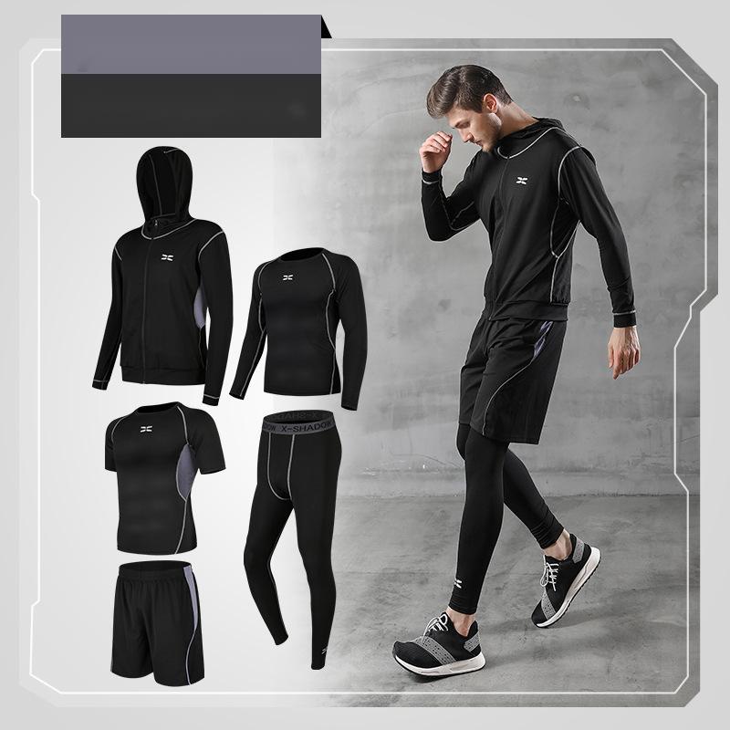 5Pcs/set Compression Sport Suit Quick Dry Running Gym Fitness Tracksuits Set US