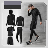 5Pcs/set Compression Sport Suit Quick Dry Running Gym Fitness Tracksuits Set US