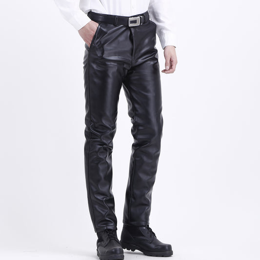 Mens Leather pants Oil-proof, Wind-proof And Warm Motorcycle Leather Pants