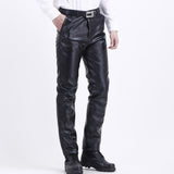 Mens Leather pants Oil-proof, Wind-proof And Warm Motorcycle Leather Pants