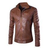 Mens Faux Leather Aviator Bomber Jacket
