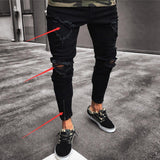 Mens Jeans Pant  Trousers Long Basic Broken Clothes