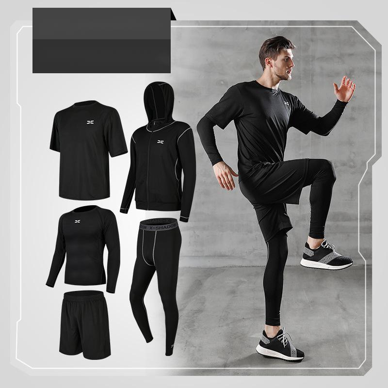 5Pcs/set Compression Sport Suit Quick Dry Running Gym Fitness Tracksuits Set US