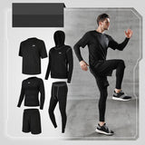 5Pcs/set Compression Sport Suit Quick Dry Running Gym Fitness Tracksuits Set US