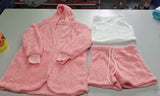 Womens Clothing 3 pcs Long Sleeve Crop Tank Top And Drawstring Shorts Pajama Set