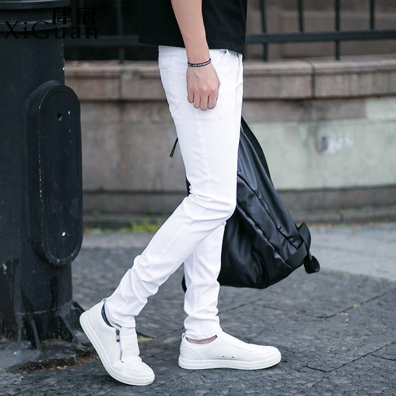 Men's Fashion Jeans Pants Trendy Slim Patch Jeans Denim Style Jeans