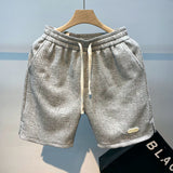 Men's Summer Shorts Jogging Bottom Casual Wave Pattern Drawstring Gym Pants