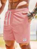 New Mens Lace-up Drawstring Shorts Summer Corduroy Sports Short Pants Mens Clothing