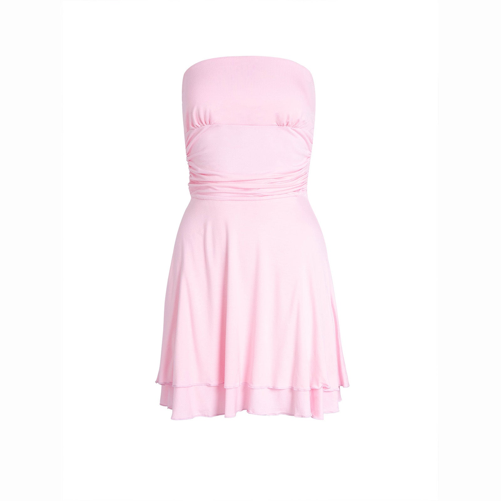 Y2K Tube-top Short Dress Summer Sexy Pleated Tight Fit Fashion Dress