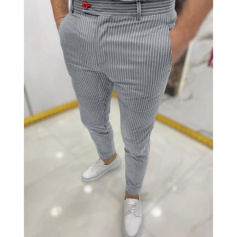 Mens Pencil Pant Legging Pant cardigan with buttons Casual Pant