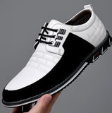 Mens Dress Shoes Casual Business Oxford Derby Orthopedic Leather Shoes Simple Lace-up Walk Loafers Flats Shoes for Men
