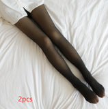 Women Winter Warm Fleece Tights Stockings Thermal Lined Translucent Pantyhose