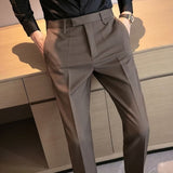 Mens Casual Suit Pants Men's Cropped Suit Pants Straight