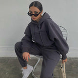 Womens 2 Piece Outfits Lounge Hoodie Sweatsuit Sets Oversized Sweatshirt Baggy Fall Fashion Sweatpants