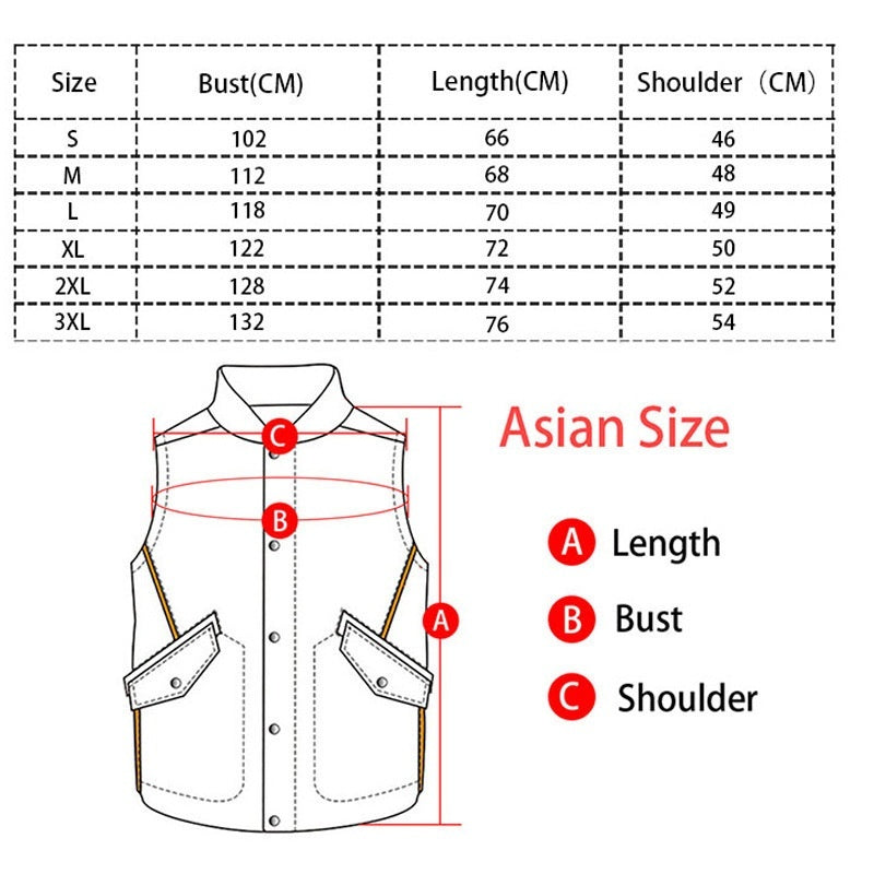 Men's Leather Waistcoat Vest Zipper Button  Motorbike Tops