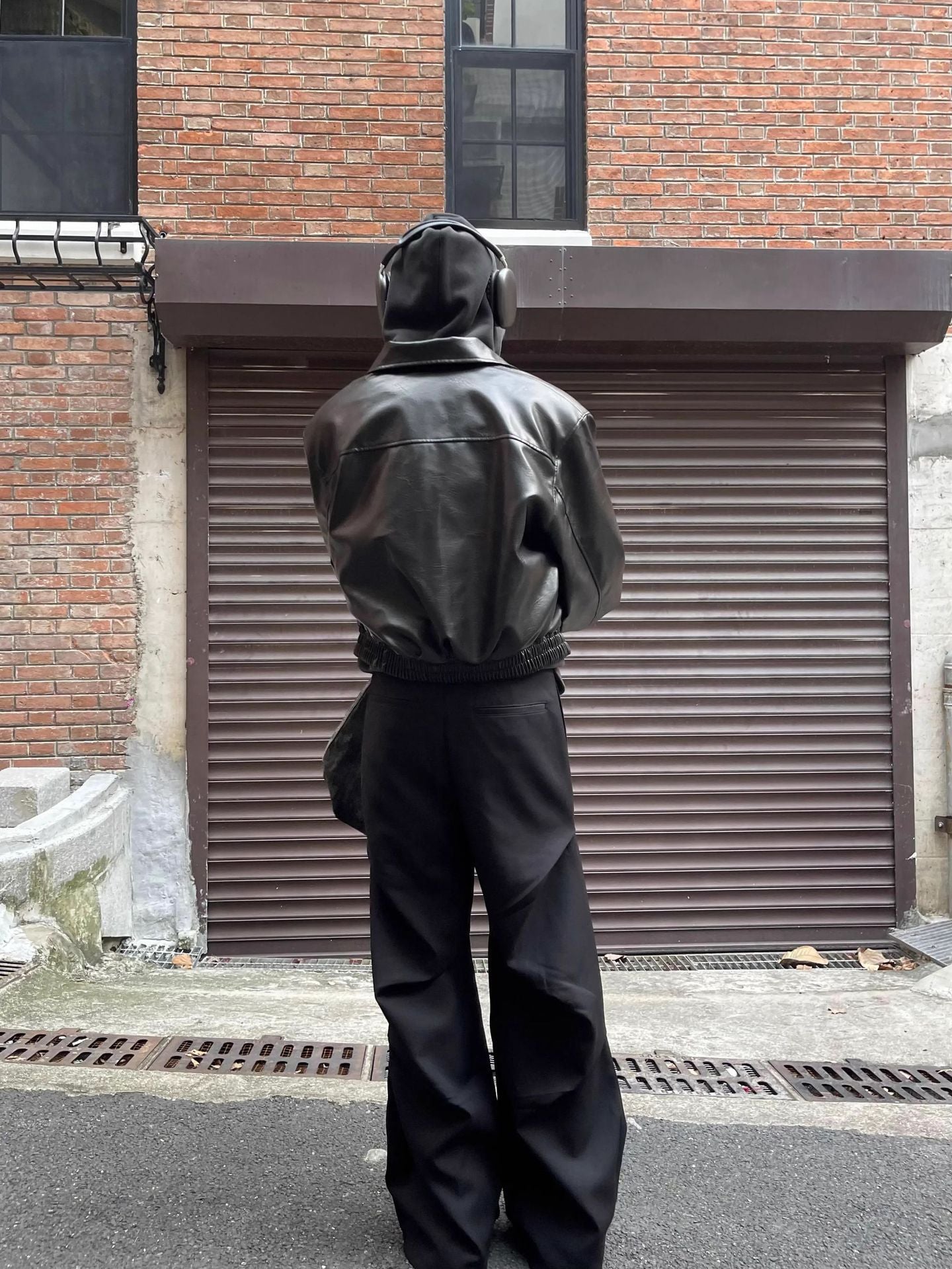 Mens Retro Short leather jacket