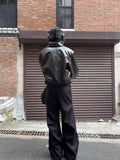 Mens Retro Short leather jacket