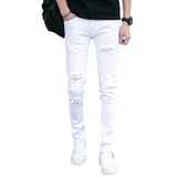 Men's Fashion Jeans Pants Trendy Slim Patch Jeans Denim Style Jeans