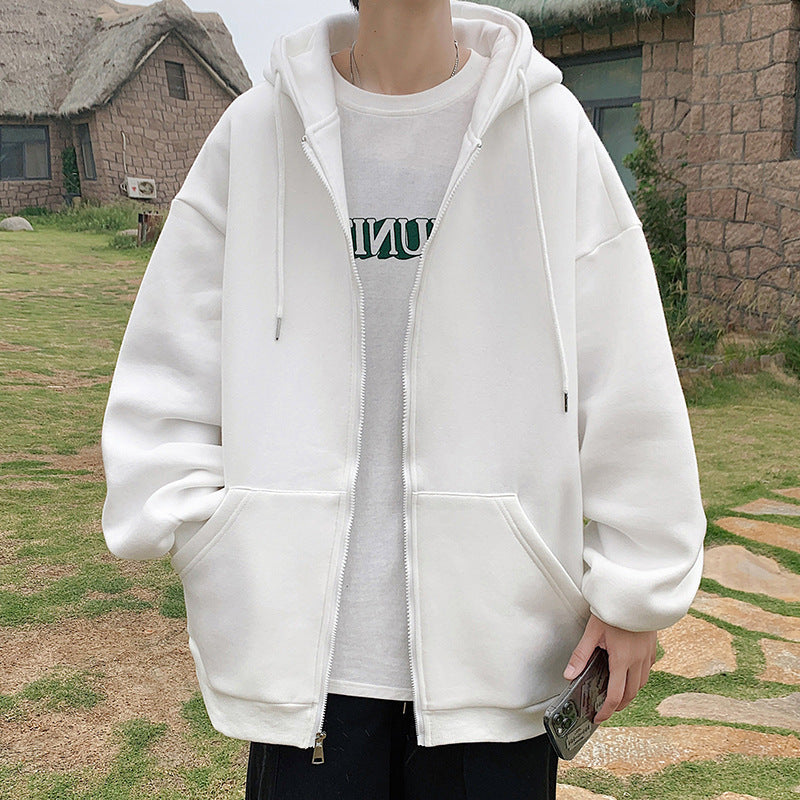 New Men's Hooded Fashion Casual Zipper Hooded Cotton Jacket Coat