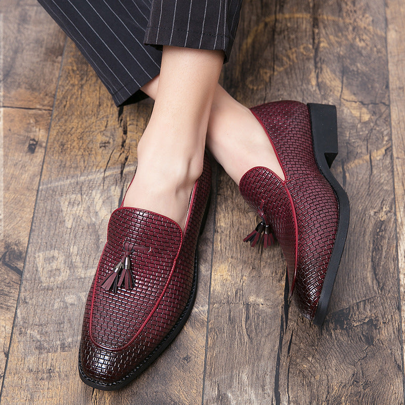Mens Business Pointed Men's Slip On Leather Shoes