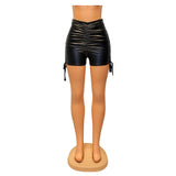 Women's Casual Faux Leather High Waisted Flexible Club Party Disco Sexy Shorts