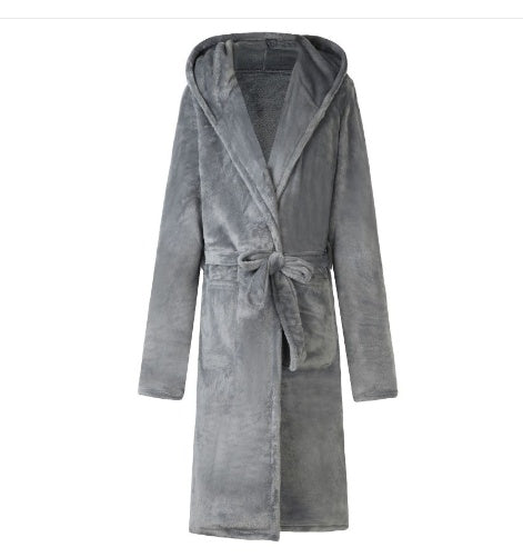 Bathrobe For Mens & Womens Nylon Hooded Double-sided velvet