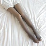 Women Winter Warm Fleece Tights Stockings Thermal Lined Translucent Pantyhose