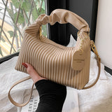 Luxury Women Fashion Crossbody PU Leather Pleated Cloud Small Tote Bags