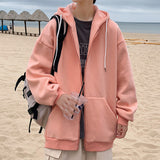 New Men's Hooded Fashion Casual Zipper Hooded Cotton Jacket Coat