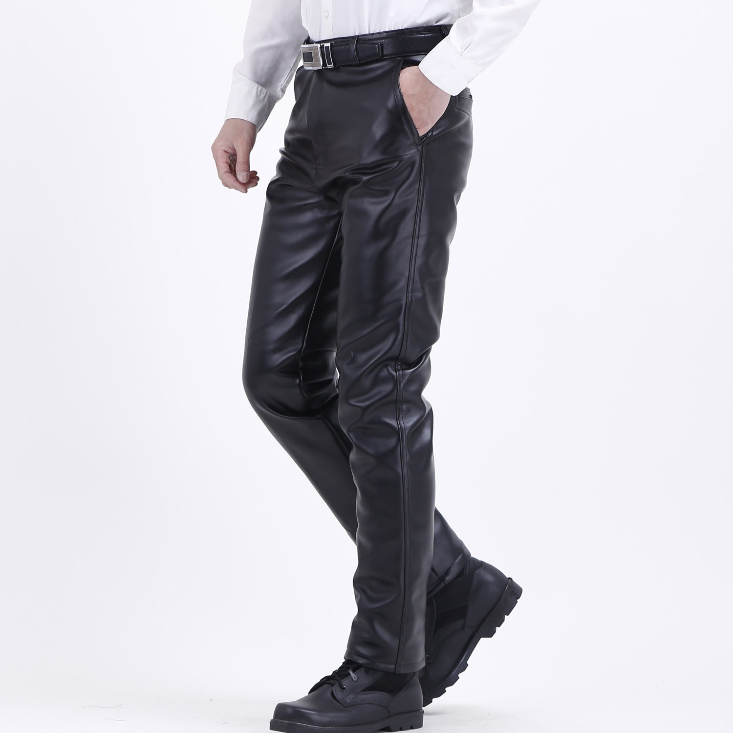 Mens Leather pants Oil-proof, Wind-proof And Warm Motorcycle Leather Pants