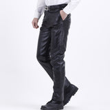 Mens Leather pants Oil-proof, Wind-proof And Warm Motorcycle Leather Pants