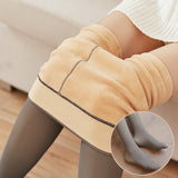 Women Winter Warm Fleece Tights Stockings Thermal Lined Translucent Pantyhose