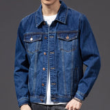 Mens Denim Jacket Classic Western Style Designer Trucker Vintage Style Coat