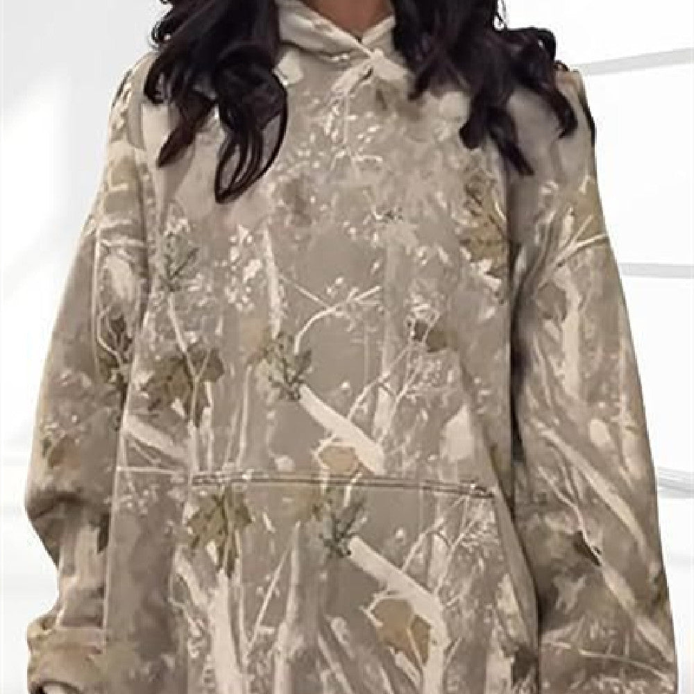 Women's Hoodie lightweight sweatshirt plant printing hoodie