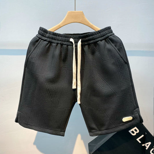 Men's Summer Shorts Jogging Bottom Casual Wave Pattern Drawstring Gym Pants