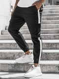 Leather Bound Mens Casual Joggers Pants Elastic Drawstring Chino Cargo Pants Hiking Outdoor Track Sweatpants