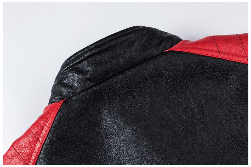Leather Jacket Motorcycle Biker Riding Bomber Work Jacket For Men