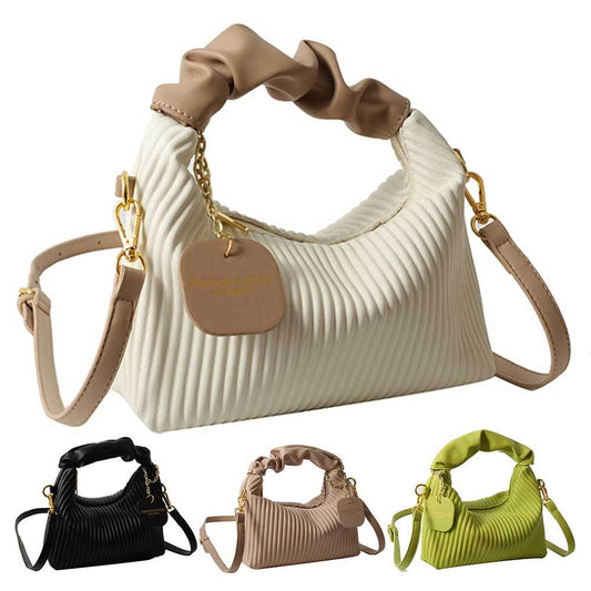 Luxury Women Fashion Crossbody PU Leather Pleated Cloud Small Tote Bags