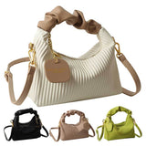 Luxury Women Fashion Crossbody PU Leather Pleated Cloud Small Tote Bags
