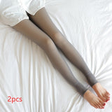 Women Winter Warm Fleece Tights Stockings Thermal Lined Translucent Pantyhose
