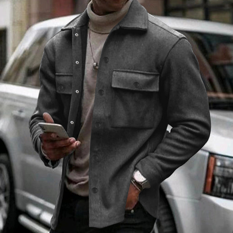 Men's jacket lightweight jacket turndown collar with 2pocket