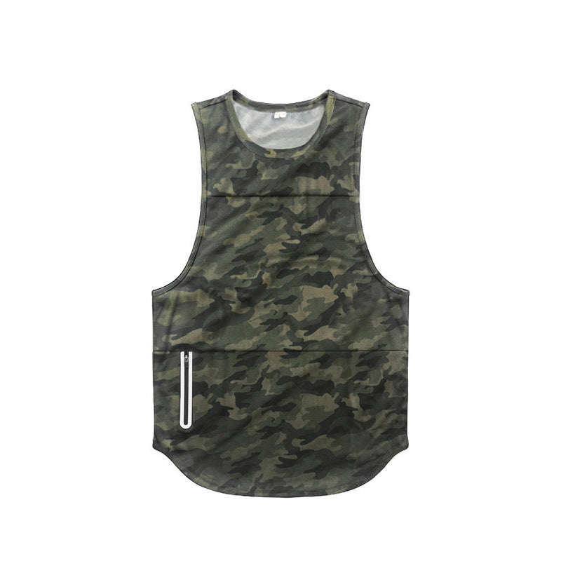 Mens Sports Vest Summer Quick Drying Camouflage sports vest