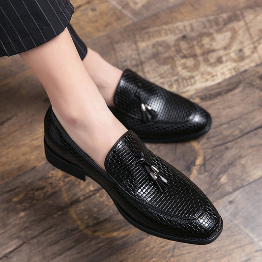 Mens Business Pointed Men's Slip On Leather Shoes