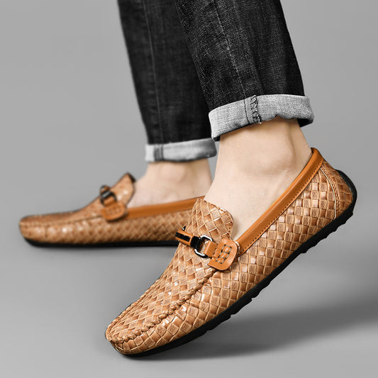 Classic Men's Leather Driving Loafer Casual Snakeskin Business Shoes Party Wedding Shoes