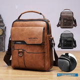Men's Faux Leather Flaps Crossbody Messenger One Shoulder Bag