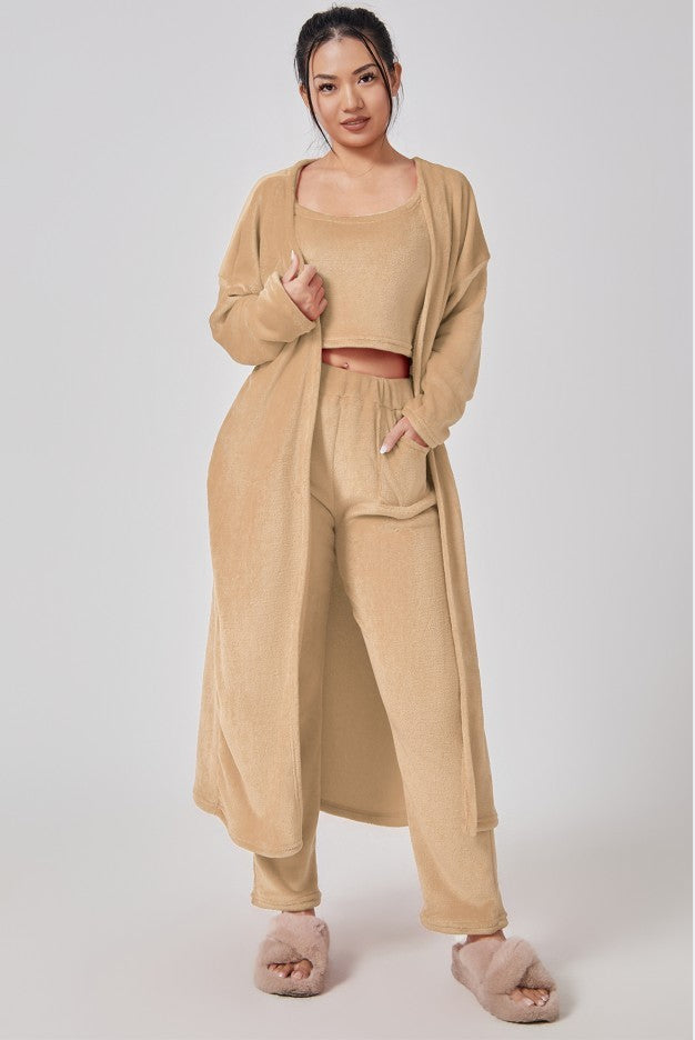Cozy Pajama Set, 3 Piece Lounge Set, Cute Loungewear, Matching Warm Suit Sets