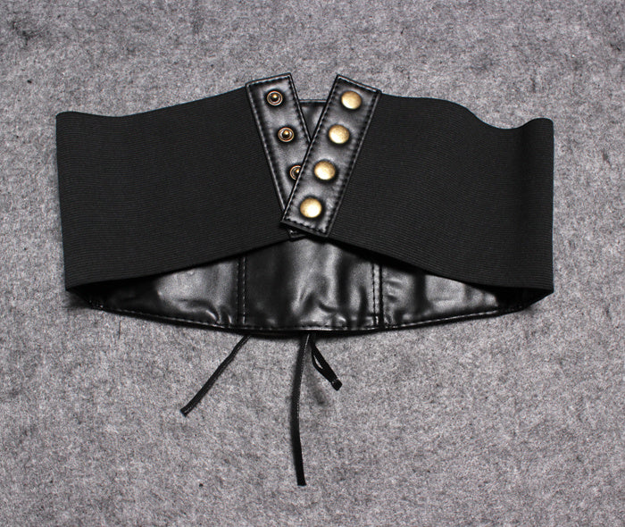 Womens Cross Strap Vest European-style Leather Wide Waist Seal Belt