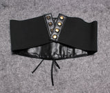 Womens Cross Strap Vest European-style Leather Wide Waist Seal Belt
