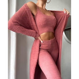 Cozy Pajama Set, 3 Piece Lounge Set, Cute Loungewear, Matching Warm Suit Sets